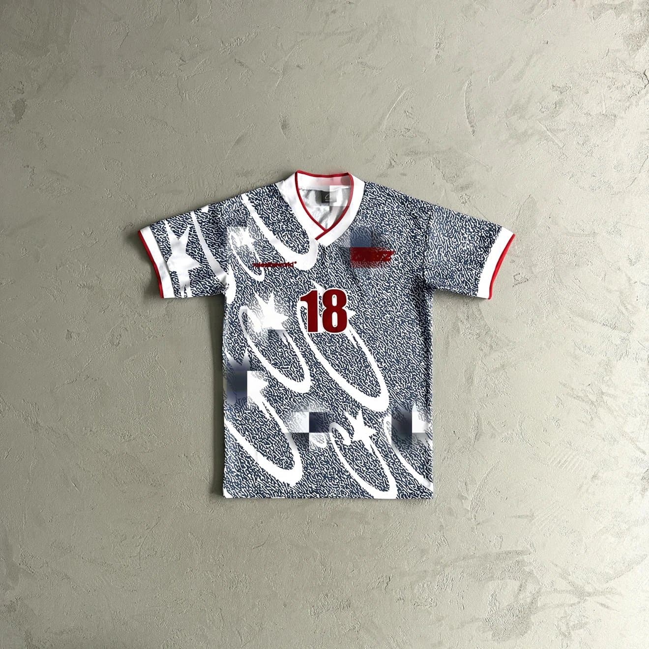 Evil-full print blue and white football uniform