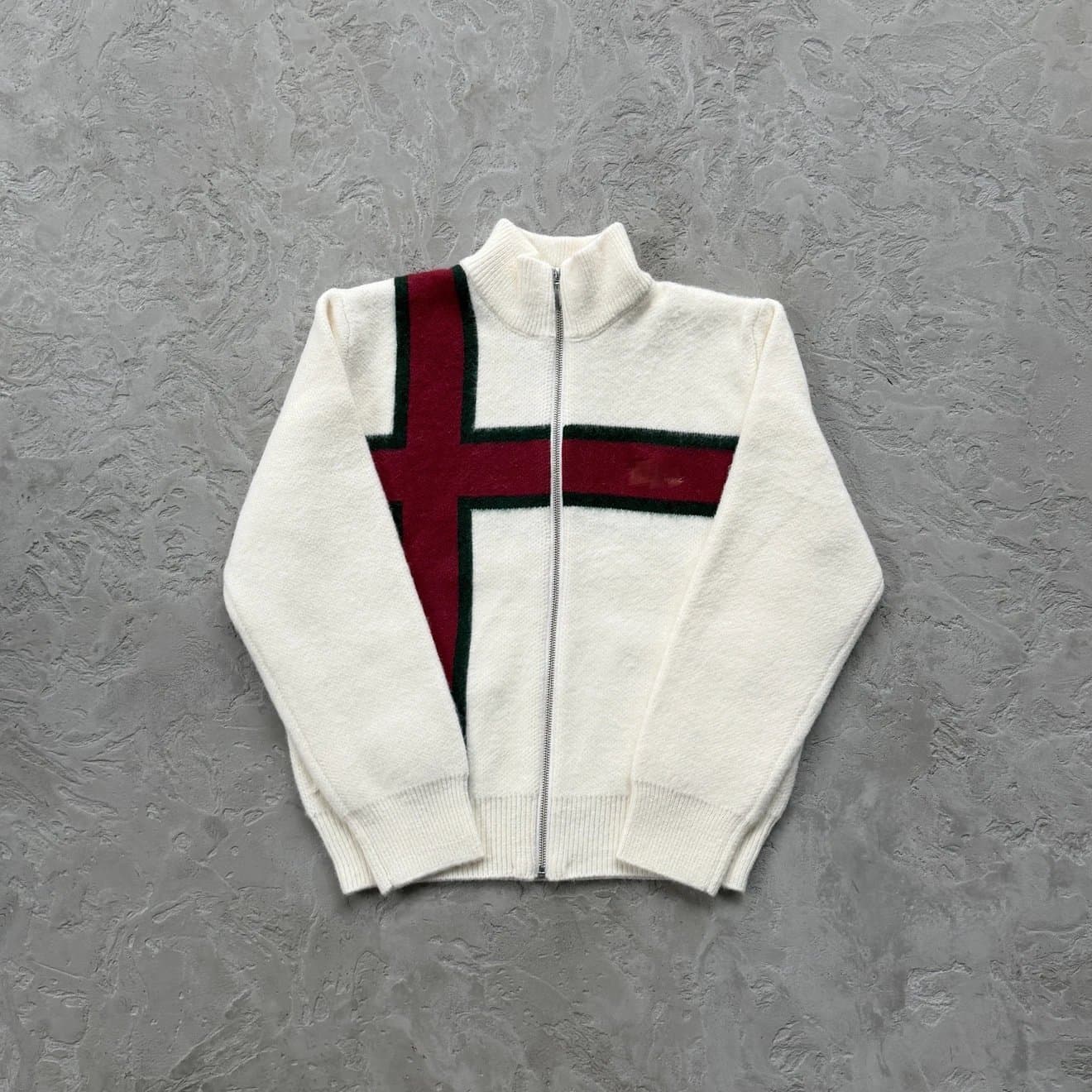 Evil – White and Red Cross Knitted Cardigan Coat