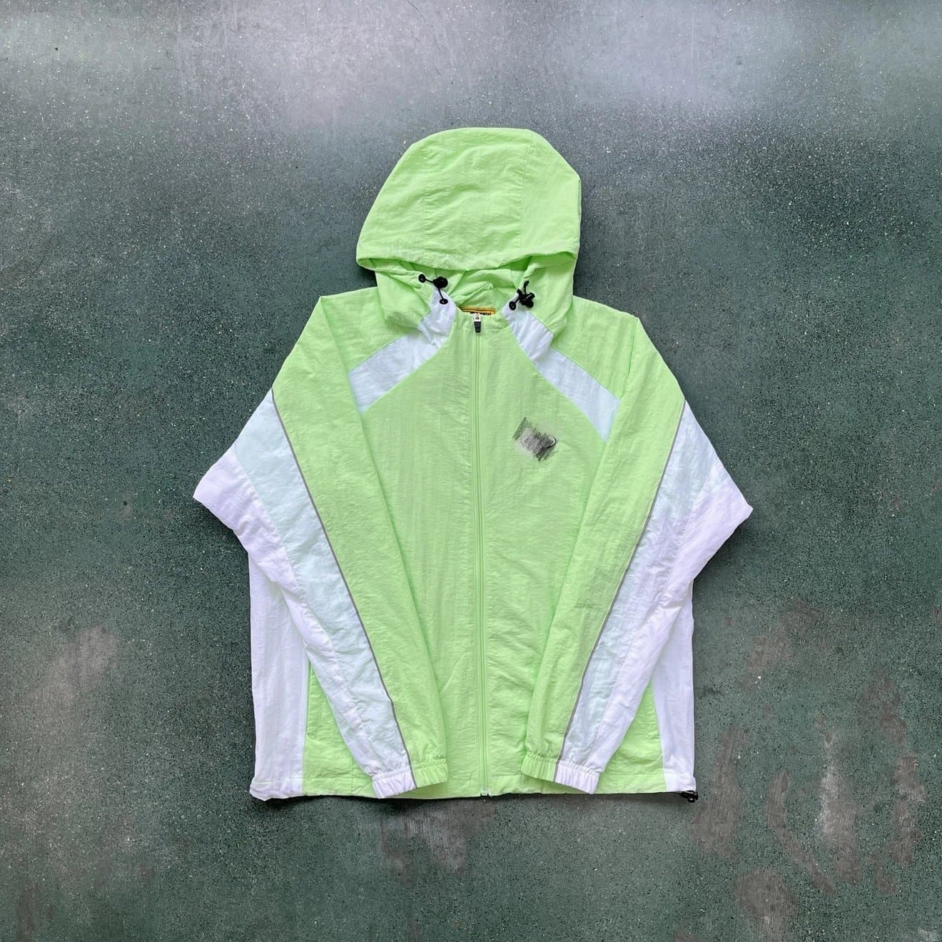 Cr color-block windproof jacket – mint green