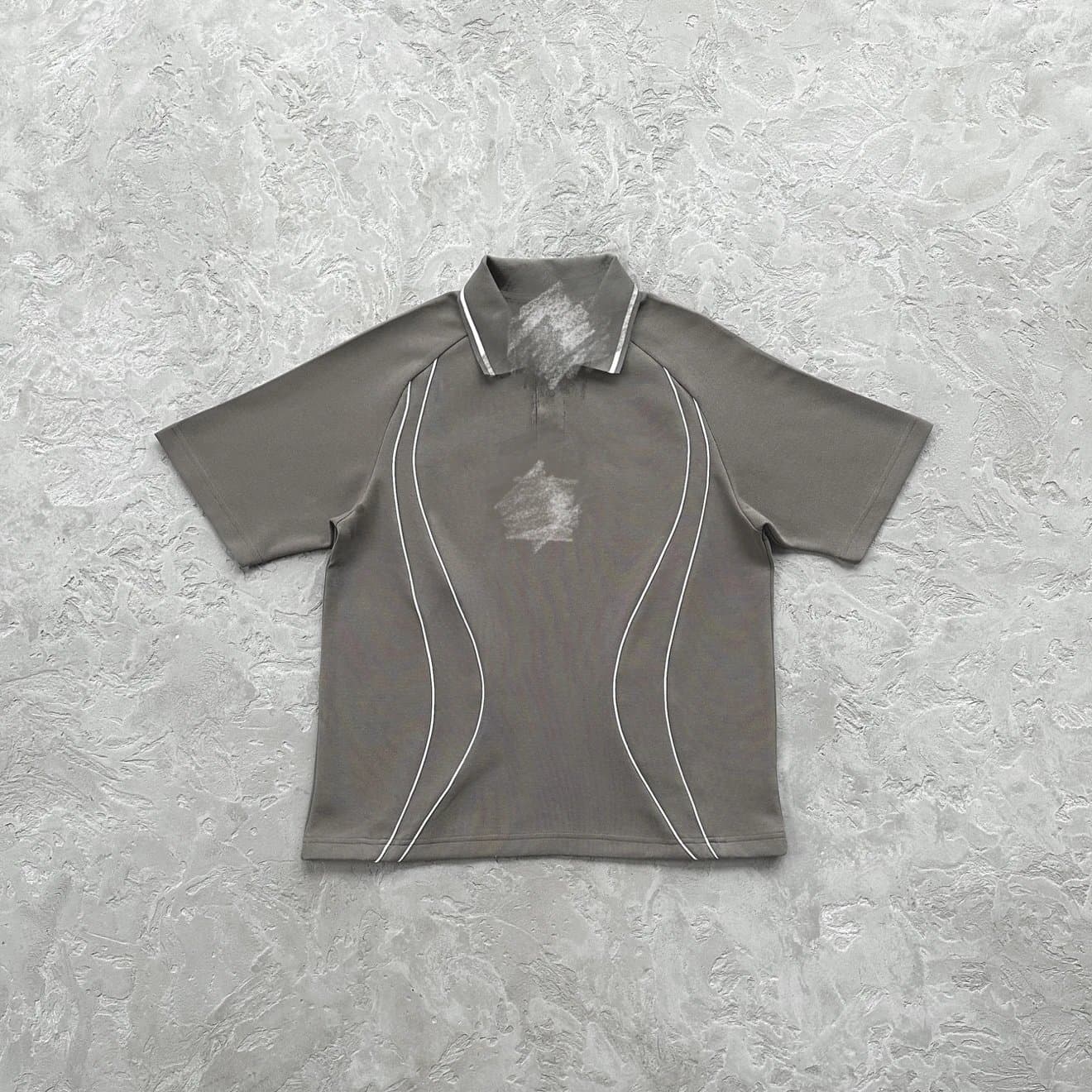 Evil – Island Embossed Polo Shirt with Short Sleeves