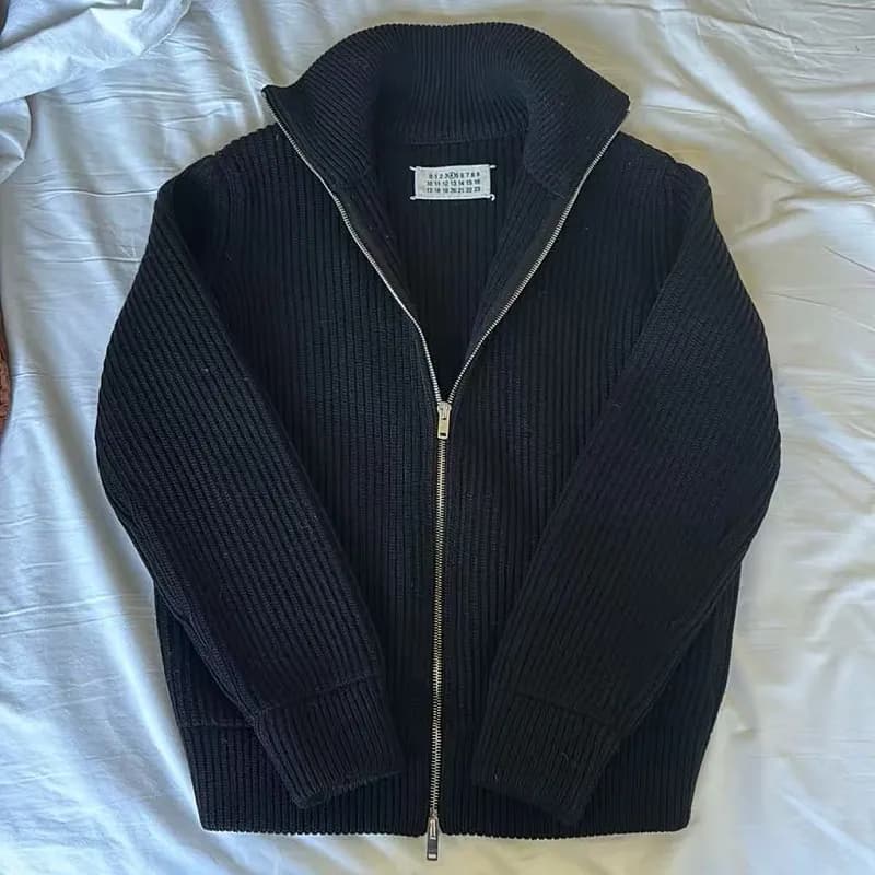 Maison Martin Margiela Black Wool Trucker Zip Sweater