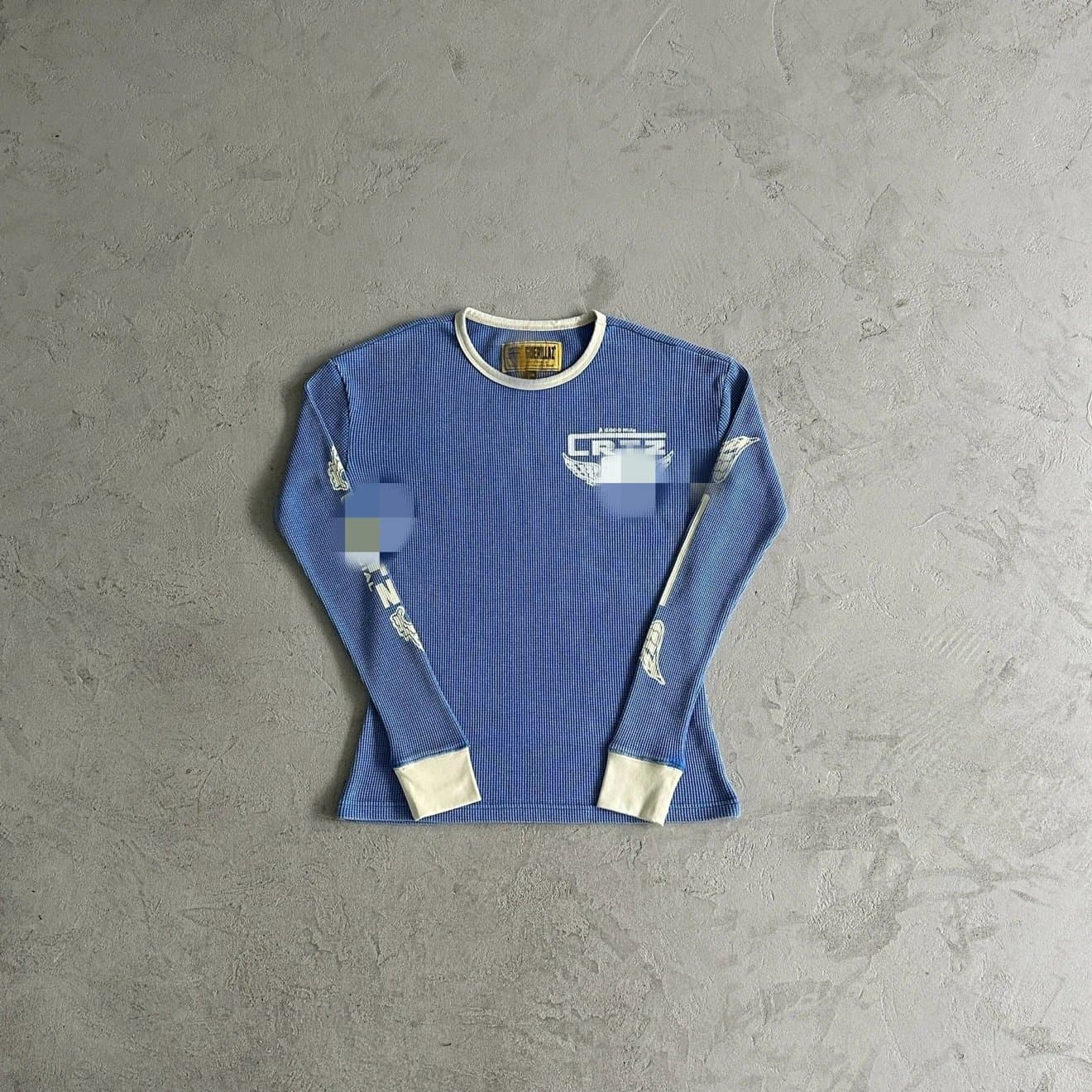 Evil – Gasoline-Washed Waffle-Weave Long-Sleeve