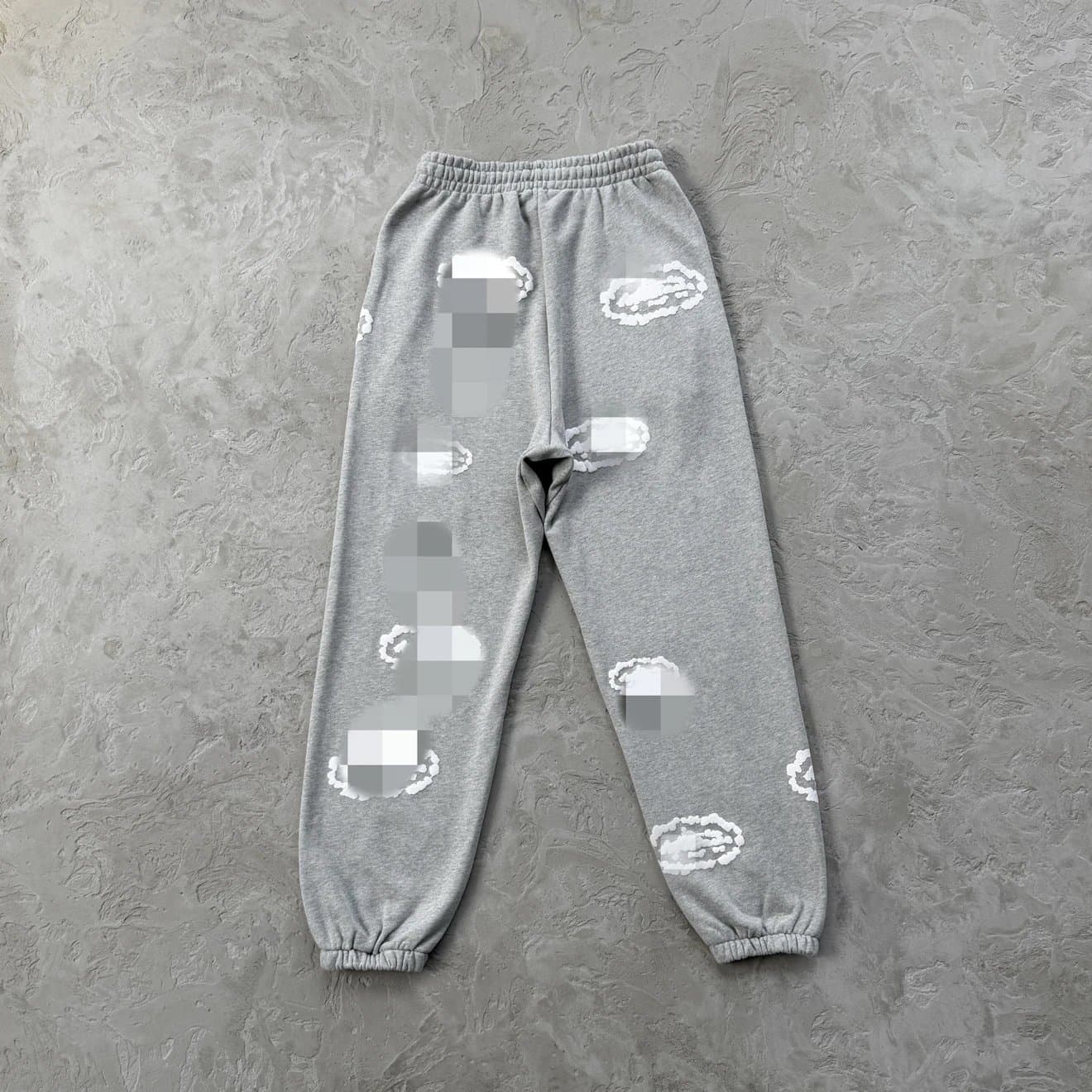 Evil-ful printed bubble-cloud ankle-banded sweatpants