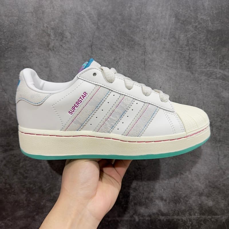 ¥170 绿X Batch AD Originals Superstar ID1140 白灰绿 厚底