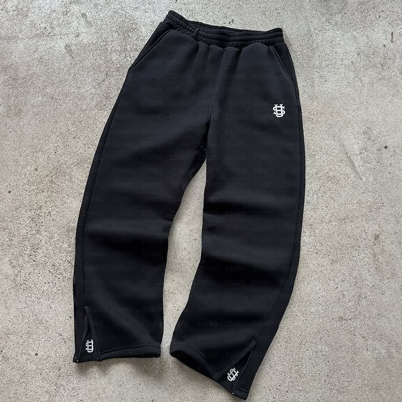 Calça Casual de Casal com Estampa de Logotipo Pequeno