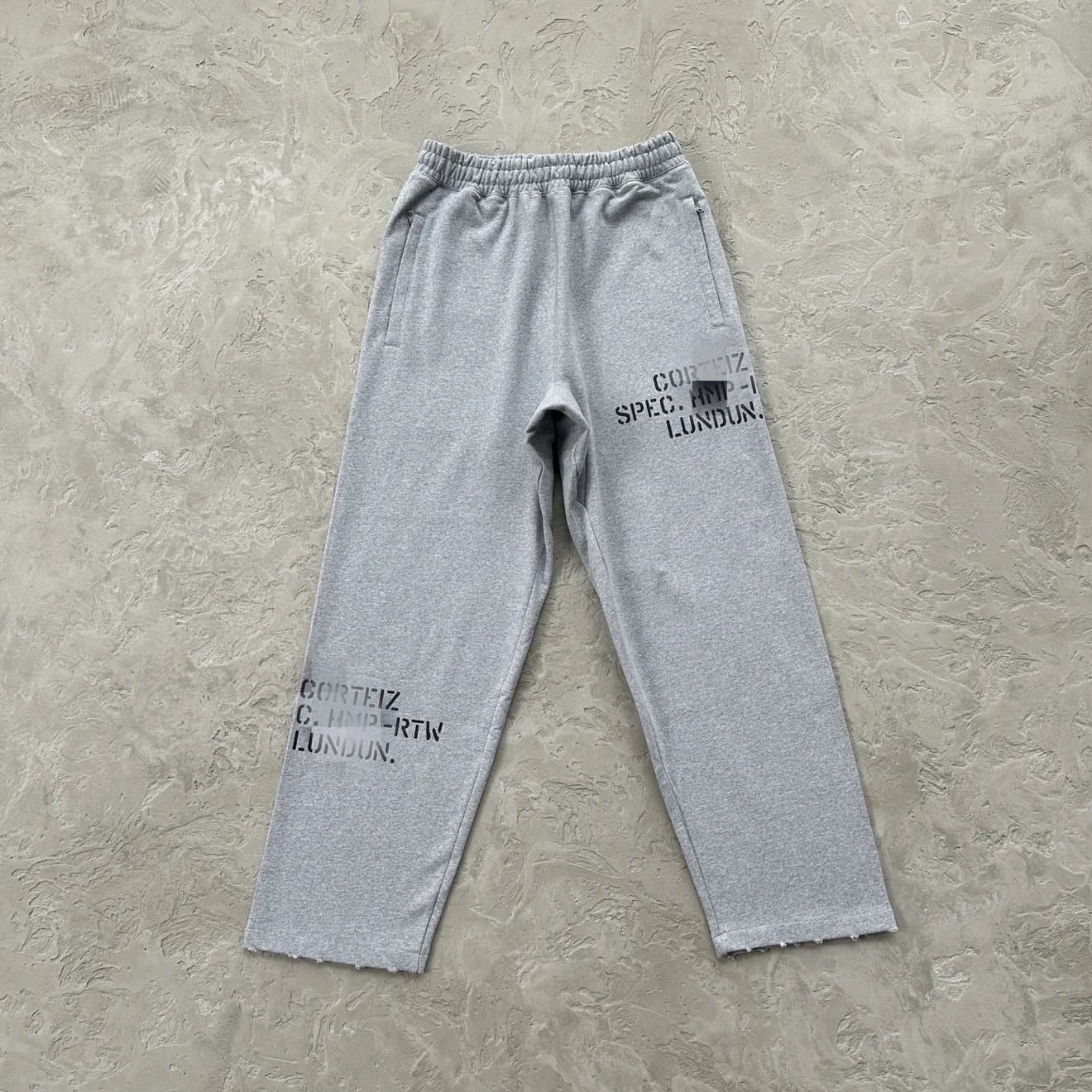 HMP cracked printed edging straight trousers